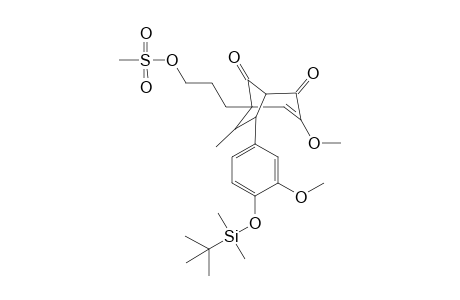 (+-)-(6-endo-7-exo)-7-[4-[(tert-Butyldimethylsilyl)oxy]-3-methoxyphenyl]-3-methoxy-6-methyl-5-[3-[(methylsulfonyl)oxy]propyl]bicyclo[3.2.1]oct-3-ene-2,8-dione