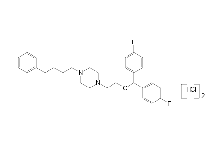1-{2-[bis(p-fluorophenyl)methoxy]ethyl}-4-(4-phenylbutyl)piperazine, dihydrochloride