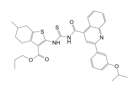 propyl 2-{[({[2-(3-isopropoxyphenyl)-4-quinolinyl]carbonyl}amino)carbothioyl]amino}-6-methyl-4,5,6,7-tetrahydro-1-benzothiophene-3-carboxylate