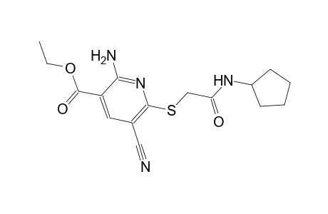 ethyl 2-amino-5-cyano-6-{[2-(cyclopentylamino)-2-oxoethyl]sulfanyl}nicotinate