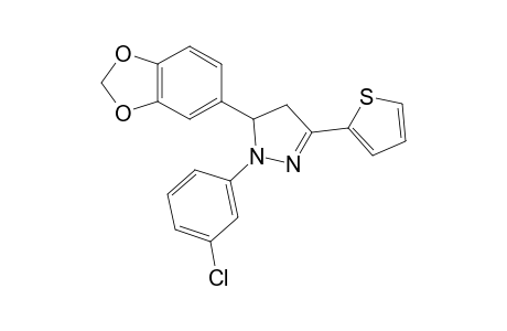 5-(Benzo[d][1,3]dioxol-5-yl)-1-(3-chlorophenyl)-4,5-dihydro-3-(thiophen-2-yl)-1H-pyrazole