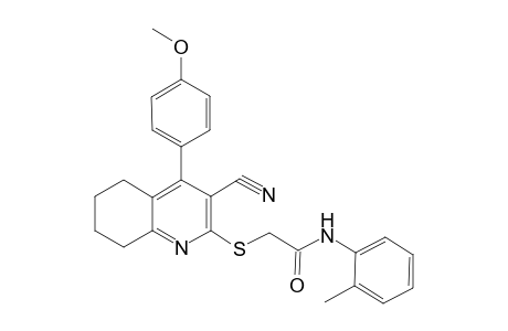 2-[[3-cyano-4-(4-methoxyphenyl)-5,6,7,8-tetrahydroquinolin-2-yl]sulfanyl]-N-(2-methylphenyl)acetamide