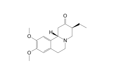 (3R*,11BR*)-3-ETHYL-1,3,4,6,7,11B-HEXAHYDRO-9,10-DIMETHOXY-2H-BENZO-[A]-QUINOLIZIN-2-ONE