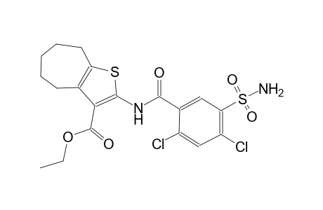 4H-cyclohepta[b]thiophene-3-carboxylic acid, 2-[[5-(aminosulfonyl)-2,4-dichlorobenzoyl]amino]-5,6,7,8-tetrahydro-, ethyl ester