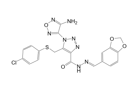 1-(4-amino-1,2,5-oxadiazol-3-yl)-N'-[(E)-1,3-benzodioxol-5-ylmethylidene]-5-{[(4-chlorophenyl)sulfanyl]methyl}-1H-1,2,3-triazole-4-carbohydrazide