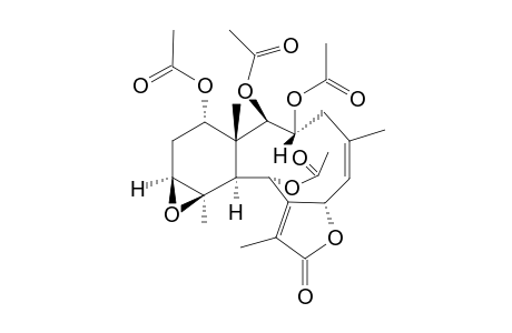 EXCAVATOLIDE-S;(1R*,2R*,3R*,5Z,7S*,8(17)E,9S*,10S*,11R*,12S*,14S*)-2,3,9,14-TETRAACETOXY-11,12-EPOXYBRIARA-5,8(17)-DIEN-18-ONE