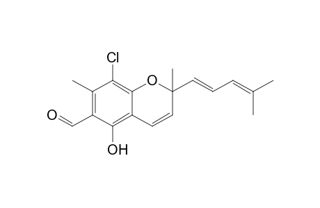 8-chloranyl-2,7-dimethyl-2-[(1E)-4-methylpenta-1,3-dienyl]-5-oxidanyl-chromene-6-carbaldehyde