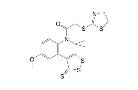 5-[(4,5-dihydro-1,3-thiazol-2-ylsulfanyl)acetyl]-8-methoxy-4,4-dimethyl-4,5-dihydro-1H-[1,2]dithiolo[3,4-c]quinoline-1-thione