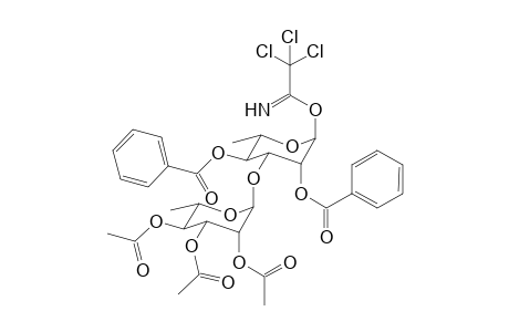 2,3,4-Tri-O-acetyl-.alpha.,L-rhamnopyranosyl-(1-3)-2,4-di-O-benzoyl-.alpha.,L-rhamnopyrosyl trichloroacetimidate