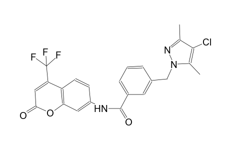 3-[(4-chloro-3,5-dimethyl-1H-pyrazol-1-yl)methyl]-N-[2-oxo-4-(trifluoromethyl)-2H-chromen-7-yl]benzamide
