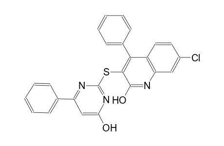 7-chloro-3-[(4-hydroxy-6-phenyl-2-pyrimidinyl)sulfanyl]-4-phenyl-2-quinolinol