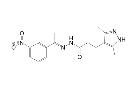 1H-pyrazole-4-propanoic acid, 3,5-dimethyl-, 2-[(E)-1-(3-nitrophenyl)ethylidene]hydrazide