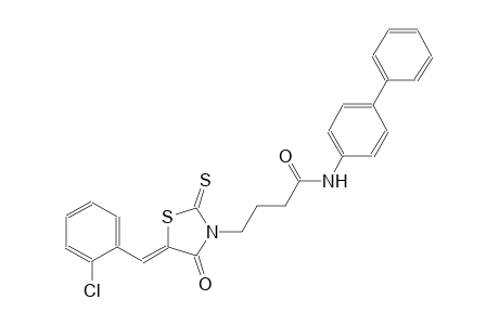 N-[1,1'-biphenyl]-4-yl-4-[(5Z)-5-(2-chlorobenzylidene)-4-oxo-2-thioxo-1,3-thiazolidin-3-yl]butanamide