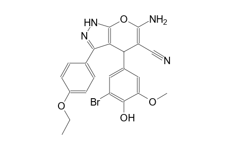 6-amino-4-(3-bromo-4-hydroxy-5-methoxyphenyl)-3-(4-ethoxyphenyl)-1,4-dihydropyrano[2,3-c]pyrazole-5-carbonitrile