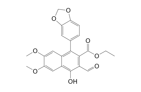 Ethyl 1-[3,4-(methylenedioxy)phenyl]-3-formyl-4-hydroxy-6,7-dimethoxynaphthalene-2-carboxylate