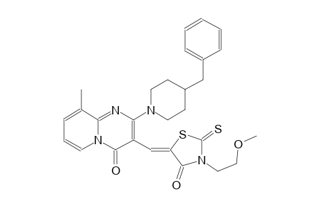 2-(4-benzyl-1-piperidinyl)-3-{(Z)-[3-(2-methoxyethyl)-4-oxo-2-thioxo-1,3-thiazolidin-5-ylidene]methyl}-9-methyl-4H-pyrido[1,2-a]pyrimidin-4-one