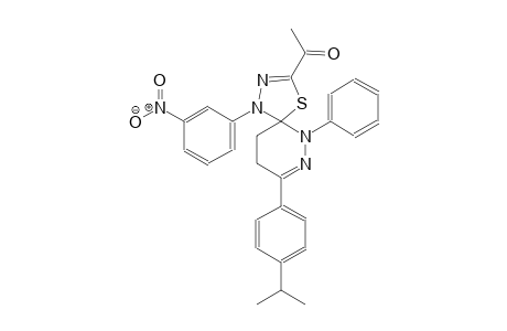 1-[8-(4-isopropylphenyl)-1-(3-nitrophenyl)-6-phenyl-4-thia-1,2,6,7-tetraazaspiro[4.5]deca-2,7-dien-3-yl]ethanone