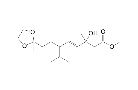 Methyl (E)-9,9-(ethylenedioxy)-3-hydroxy-6-isopropyl-3-methyldec-4-enoate