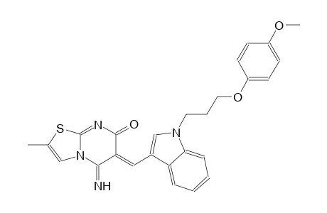 (6Z)-5-imino-6-({1-[3-(4-methoxyphenoxy)propyl]-1H-indol-3-yl}methylene)-2-methyl-5,6-dihydro-7H-[1,3]thiazolo[3,2-a]pyrimidin-7-one