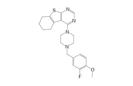 4-[4-(3-fluoro-4-methoxybenzyl)-1-piperazinyl]-5,6,7,8-tetrahydro[1]benzothieno[2,3-d]pyrimidine