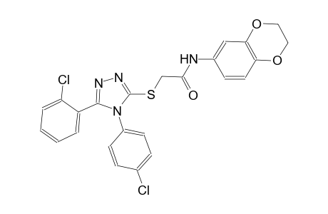 2-{[5-(2-chlorophenyl)-4-(4-chlorophenyl)-4H-1,2,4-triazol-3-yl]sulfanyl}-N-(2,3-dihydro-1,4-benzodioxin-6-yl)acetamide
