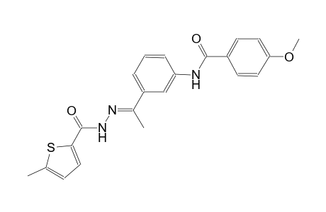 4-methoxy-N-(3-{(1E)-N-[(5-methyl-2-thienyl)carbonyl]ethanehydrazonoyl}phenyl)benzamide