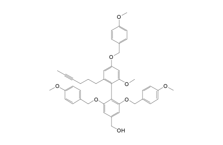 [6'-Hex-4-ynyl-2'-methoxy-2,6,4'-tris(4-methoxybenzyloxy)biphenyl-4-yl]methanol