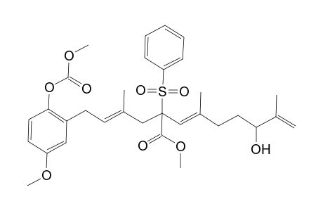 2-[5'-(Benzenesulfonyl)-10'-hydroxy-5'-(methoxycarbonyl)-3',7',11'-trimethyldodeca-2',6',11'-trienyl]-1-[(methoxycarbonyl)oxy]-4-methoxybenzene