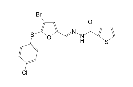 N'-((E)-{4-bromo-5-[(4-chlorophenyl)sulfanyl]-2-furyl}methylidene)-2-thiophenecarbohydrazide