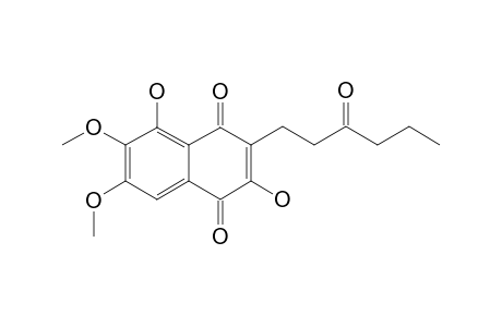6,7-DIMETHOXYDIHYDROLINDBLADIONE;2,5-DIHYDROXY-6,7-DIMETHOXY-3-(3-OXOHEXYL)-[1,4]-NAPHTHOQUINONE