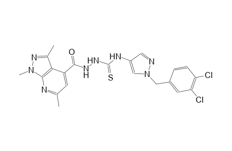 N-[1-(3,4-dichlorobenzyl)-1H-pyrazol-4-yl]-2-[(1,3,6-trimethyl-1H-pyrazolo[3,4-b]pyridin-4-yl)carbonyl]hydrazinecarbothioamide