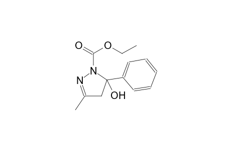 1H-pyrazole-1-carboxylic acid, 4,5-dihydro-5-hydroxy-3-methyl-5-phenyl-, ethyl ester