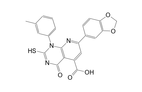 pyrido[2,3-d]pyrimidine-5-carboxylic acid, 7-(1,3-benzodioxol-5-yl)-1,4-dihydro-2-mercapto-1-(3-methylphenyl)-4-oxo-