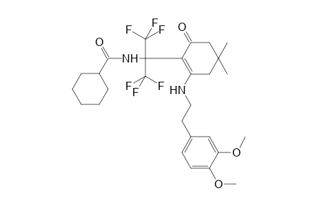 N-[2-(2-{[2-(3,4-dimethoxyphenyl)ethyl]amino}-4,4-dimethyl-6-oxocyclohex-1-en-1-yl)-1,1,1,3,3,3-hexafluoropropan-2-yl]cyclohexanecarboxamide