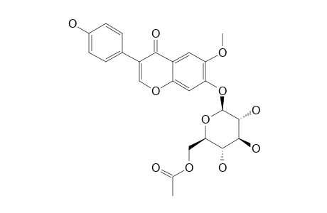 GLYCITEIN-7-O-BETA-D-(6''-O-ACETYL)-GLUCOPYRANOSIDE