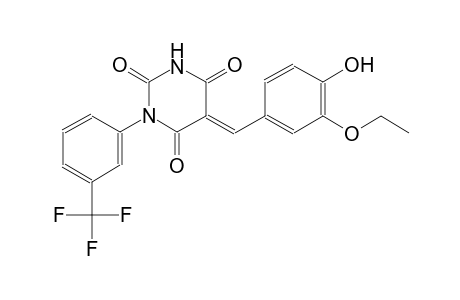 (5E)-5-(3-ethoxy-4-hydroxybenzylidene)-1-[3-(trifluoromethyl)phenyl]-2,4,6(1H,3H,5H)-pyrimidinetrione