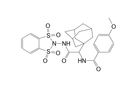 tricyclo[3.3.1.1~3,7~]decane-1-acetamide, alpha-[(4-methoxybenzoyl)amino]-N-(1,1,3,3-tetraoxido-1,3,2-benzodithiazol-2-yl)-