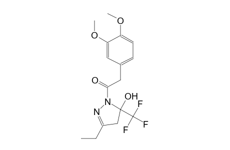 1-[(3,4-dimethoxyphenyl)acetyl]-3-ethyl-5-(trifluoromethyl)-4,5-dihydro-1H-pyrazol-5-ol