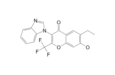 2-TRIFLUOROMETHYL-3-(1-BENZIMIDAZOLYL)-6-ETHYL-7-HYDROXYCHROMONE