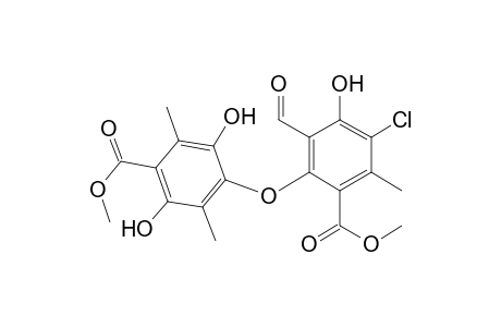 Methyl 5-chloro-2-(2',5'-dihydroxy-4'-methoxycarbonyl-3'.6'-dimethylphenoxy)-3-formyl-4-hydroxy-6-methylbenzoate