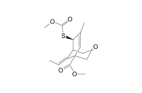 (1RS,4RS,5SR,9E)-9-Ethylidene-4-(methoxycarbonylthio)-3-methyl-7-oxobicyclo[3.3.1]non-2-ene-1-carboxylic acid methyl ester