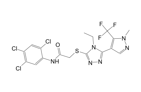 2-({4-ethyl-5-[1-methyl-5-(trifluoromethyl)-1H-pyrazol-4-yl]-4H-1,2,4-triazol-3-yl}sulfanyl)-N-(2,4,5-trichlorophenyl)acetamide