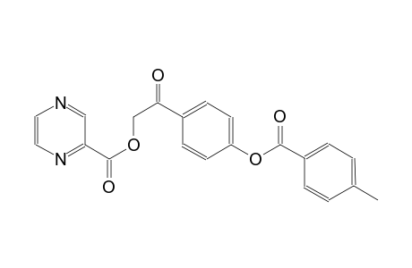 2-{4-[(4-methylbenzoyl)oxy]phenyl}-2-oxoethyl 2-pyrazinecarboxylate