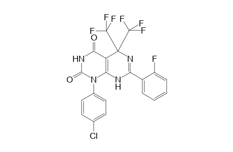1-(4-Chlorophenyl)-7-(2-fluorophenyl)-5,5-bis(trifluoromethyl)-5,8-dihydropyrimido[4,5-d]pyrimidine-2,4(1H,3H)-dione