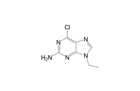 2-Amino-6-chloro-N(9)-ethylpurine