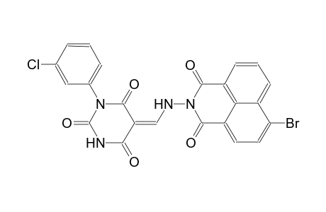 (5Z)-5-{[(6-bromo-1,3-dioxo-1H-benzo[de]isoquinolin-2(3H)-yl)amino]methylene}-1-(3-chlorophenyl)-2,4,6(1H,3H,5H)-pyrimidinetrione