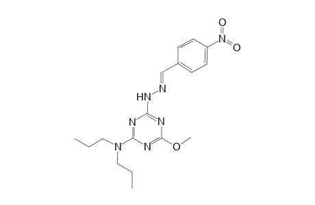 Benzaldehyde, 4-nitro-, [4-(dipropylamino)-6-methoxy-1,3,5-triazin-2-yl]hydrazone
