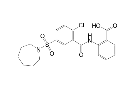 benzoic acid, 2-[[2-chloro-5-[(hexahydro-1H-azepin-1-yl)sulfonyl]benzoyl]amino]-