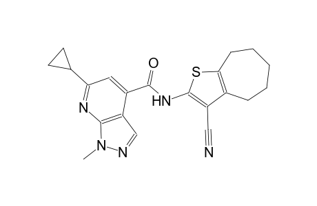N-(3-cyano-5,6,7,8-tetrahydro-4H-cyclohepta[b]thien-2-yl)-6-cyclopropyl-1-methyl-1H-pyrazolo[3,4-b]pyridine-4-carboxamide