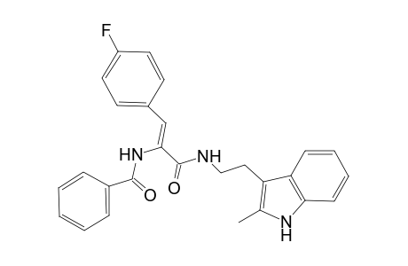 N-[(Z)-1-(4-fluorophenyl)-3-[2-(2-methyl-1H-indol-3-yl)ethylamino]-3-oxidanylidene-prop-1-en-2-yl]benzamide